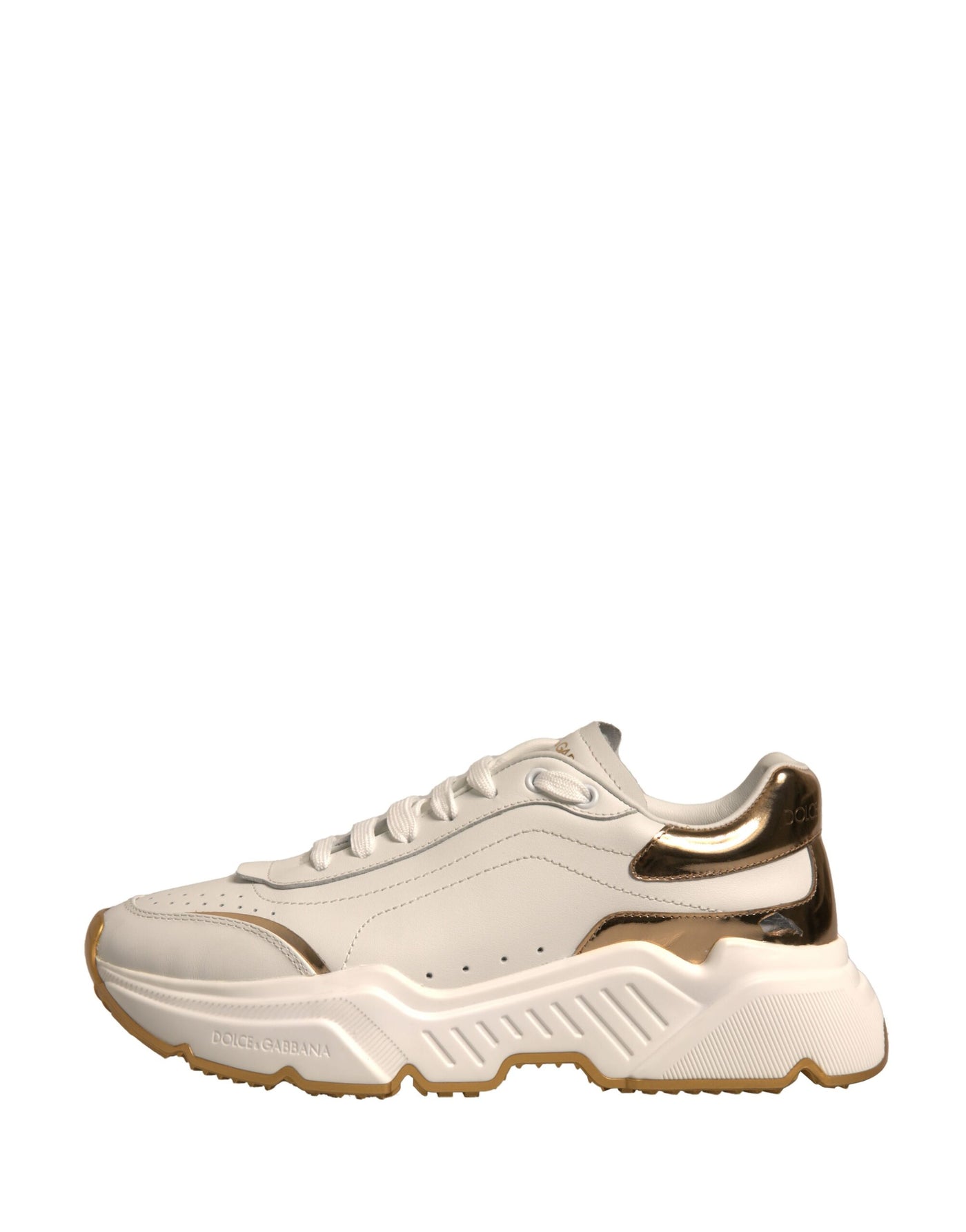 Dolce & Gabbana Weiß Gold Daymaster Low Top Turnschuhe Schuhe
