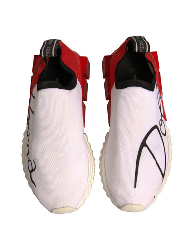 Dolce & Gabbana Weiß Rot Low Top Sorrento Turnschuhe Schuhe