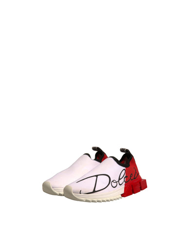 Dolce & Gabbana Weiß Rot Low Top Sorrento Turnschuhe Schuhe