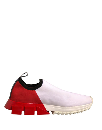 Dolce & Gabbana Weiß Rot Low Top Sorrento Turnschuhe Schuhe