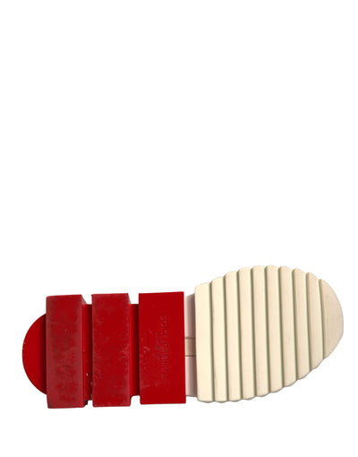 Dolce & Gabbana Weiß Rot Low Top Sorrento Turnschuhe Schuhe