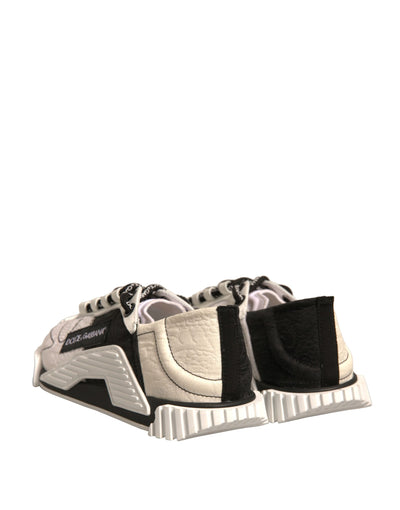 Dolce & Gabbana Weiß Schwarz NS1 Low Top Sport Turnschuhe Schuhe