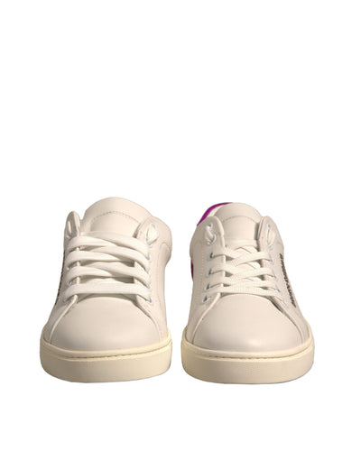 Dolce & Gabbana Weiß Wildleder Leder Low Top Turnschuhe Schuhe