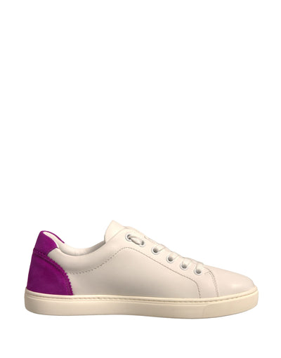 Dolce & Gabbana Weiß Wildleder Leder Low Top Turnschuhe Schuhe
