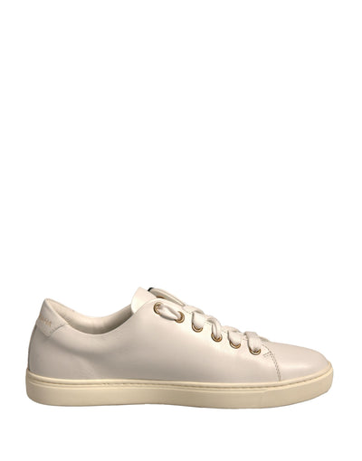 Dolce & Gabbana Weiß Leder Gold Rot Herz Turnschuhe Schuhe