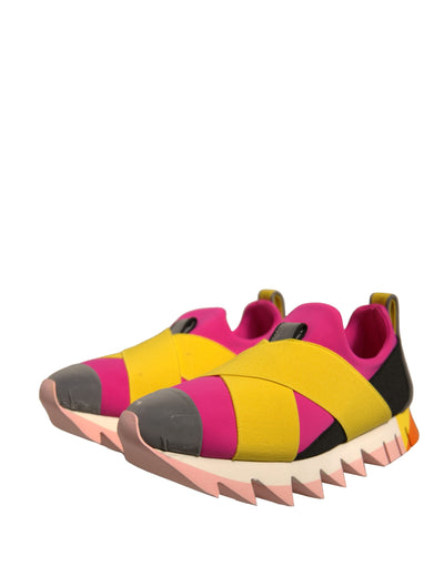 Dolce & Gabbana Multicolor Neopren Elastic Ibiza Turnschuhe Schuhe