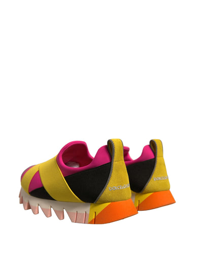 Dolce & Gabbana Multicolor Neopren Elastic Ibiza Turnschuhe Schuhe