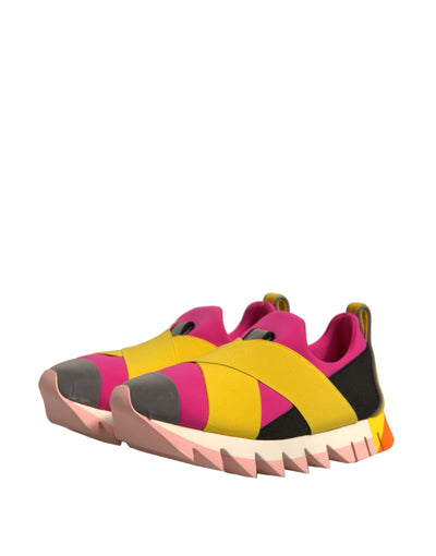 Dolce & Gabbana Multicolor Neopren Elastic Ibiza Turnschuhe Schuhe