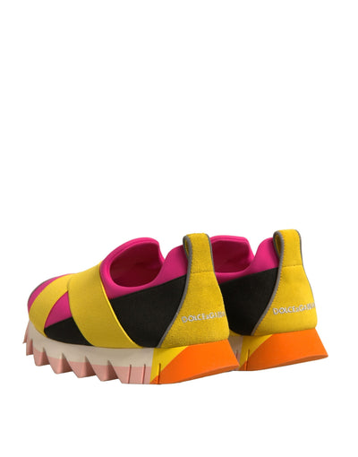 Dolce & Gabbana Multicolor Neopren Elastic Ibiza Turnschuhe Schuhe