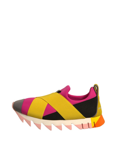 Dolce & Gabbana Multicolor Neopren Elastic Ibiza Turnschuhe Schuhe
