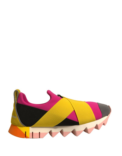 Dolce & Gabbana Multicolor Neopren Elastic Ibiza Turnschuhe Schuhe