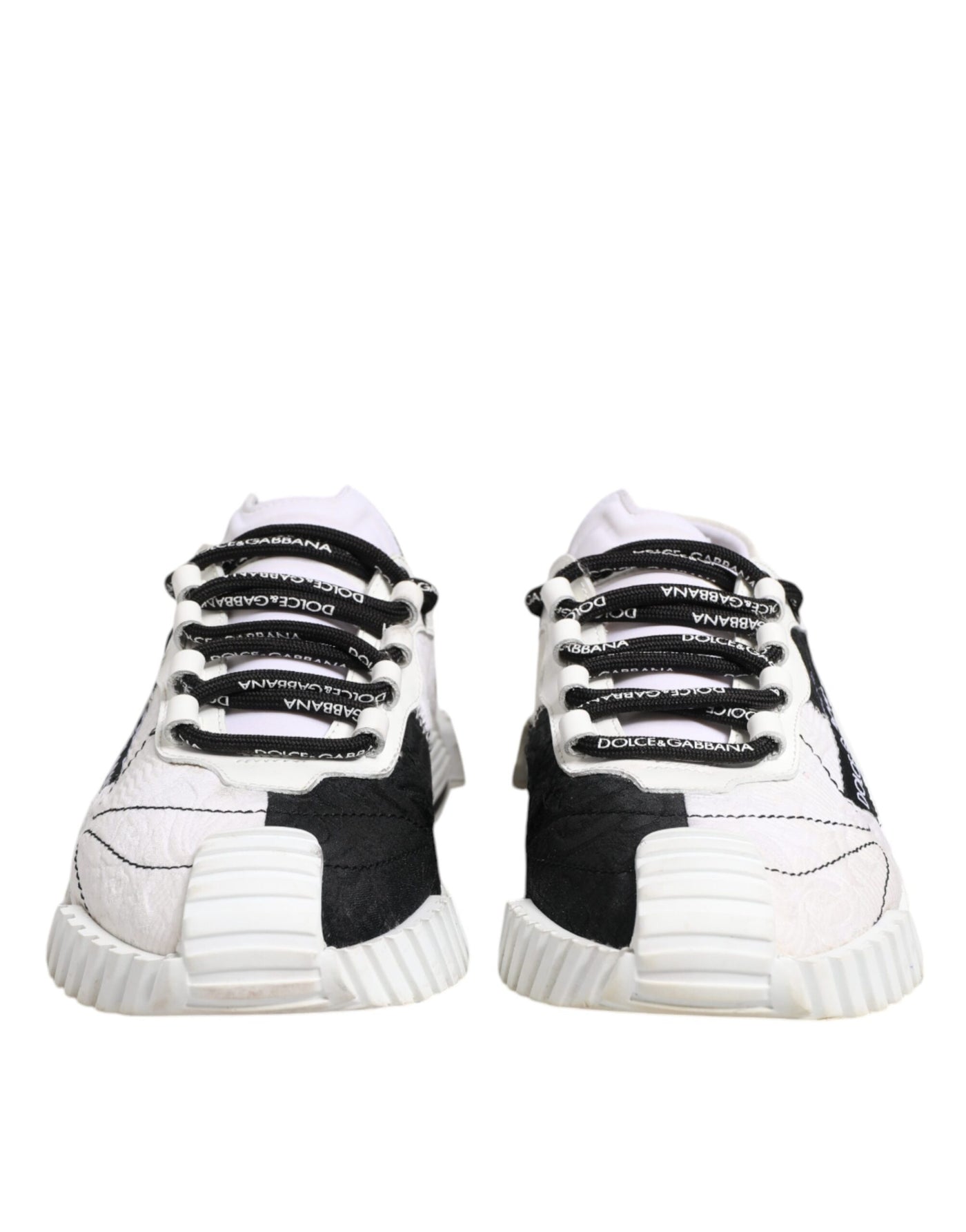 Dolce & Gabbana Weiß Schwarz NS1 Low Top Sneakers Schuhe