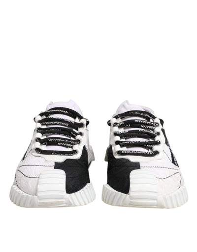 Dolce & Gabbana Weiß Schwarz NS1 Low Top Sneakers Schuhe