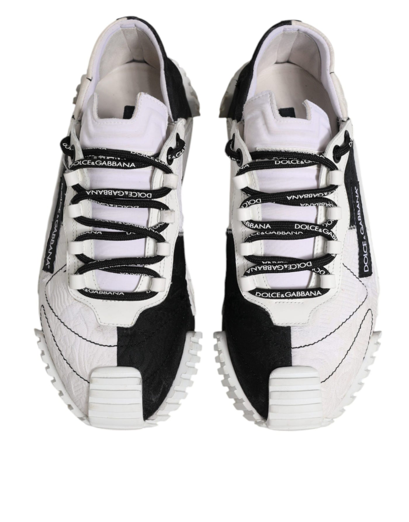 Dolce & Gabbana Weiß Schwarz NS1 Low Top Sneakers Schuhe
