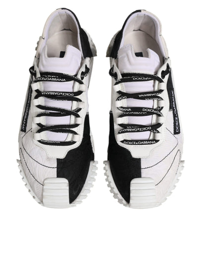 Dolce & Gabbana Weiß Schwarz NS1 Low Top Sneakers Schuhe