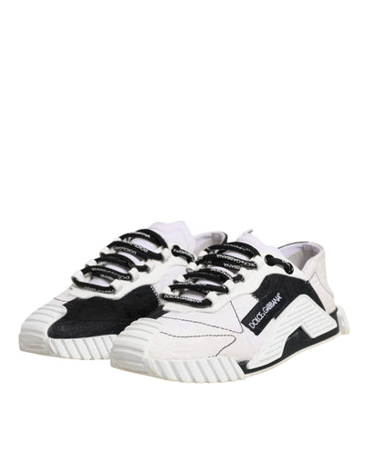 Dolce & Gabbana Weiß Schwarz NS1 Low Top Sneakers Schuhe