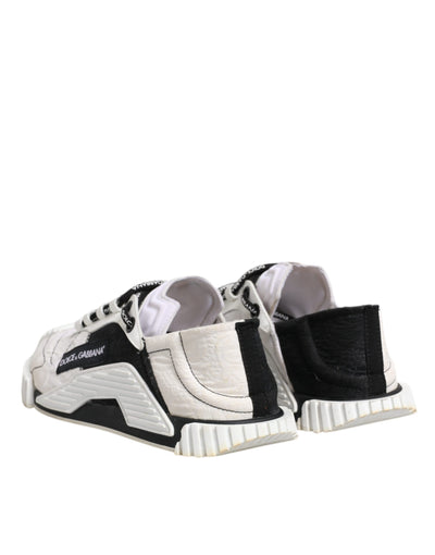 Dolce & Gabbana Weiß Schwarz NS1 Low Top Sneakers Schuhe