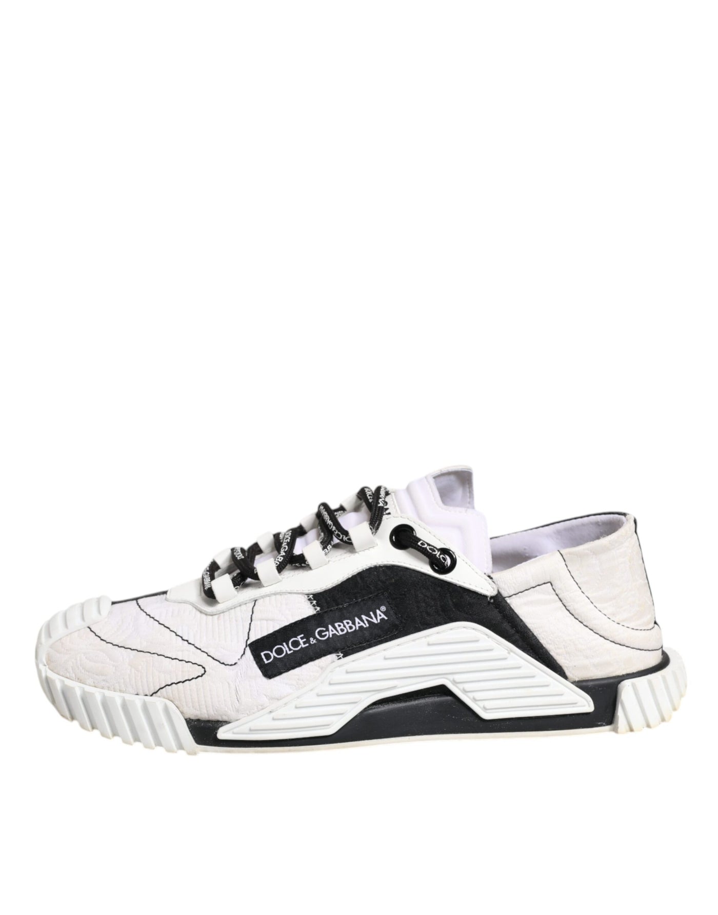 Dolce & Gabbana Weiß Schwarz NS1 Low Top Sneakers Schuhe