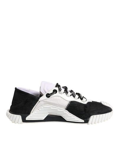 Dolce & Gabbana Weiß Schwarz NS1 Low Top Sneakers Schuhe