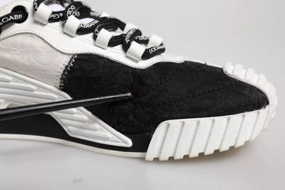 Dolce & Gabbana Weiß Schwarz NS1 Low Top Sneakers Schuhe