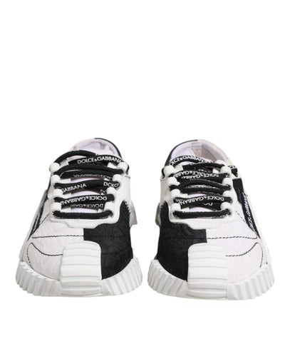 Dolce & Gabbana Weiß Schwarz NS1 Low Top Turnschuhe Schuhe