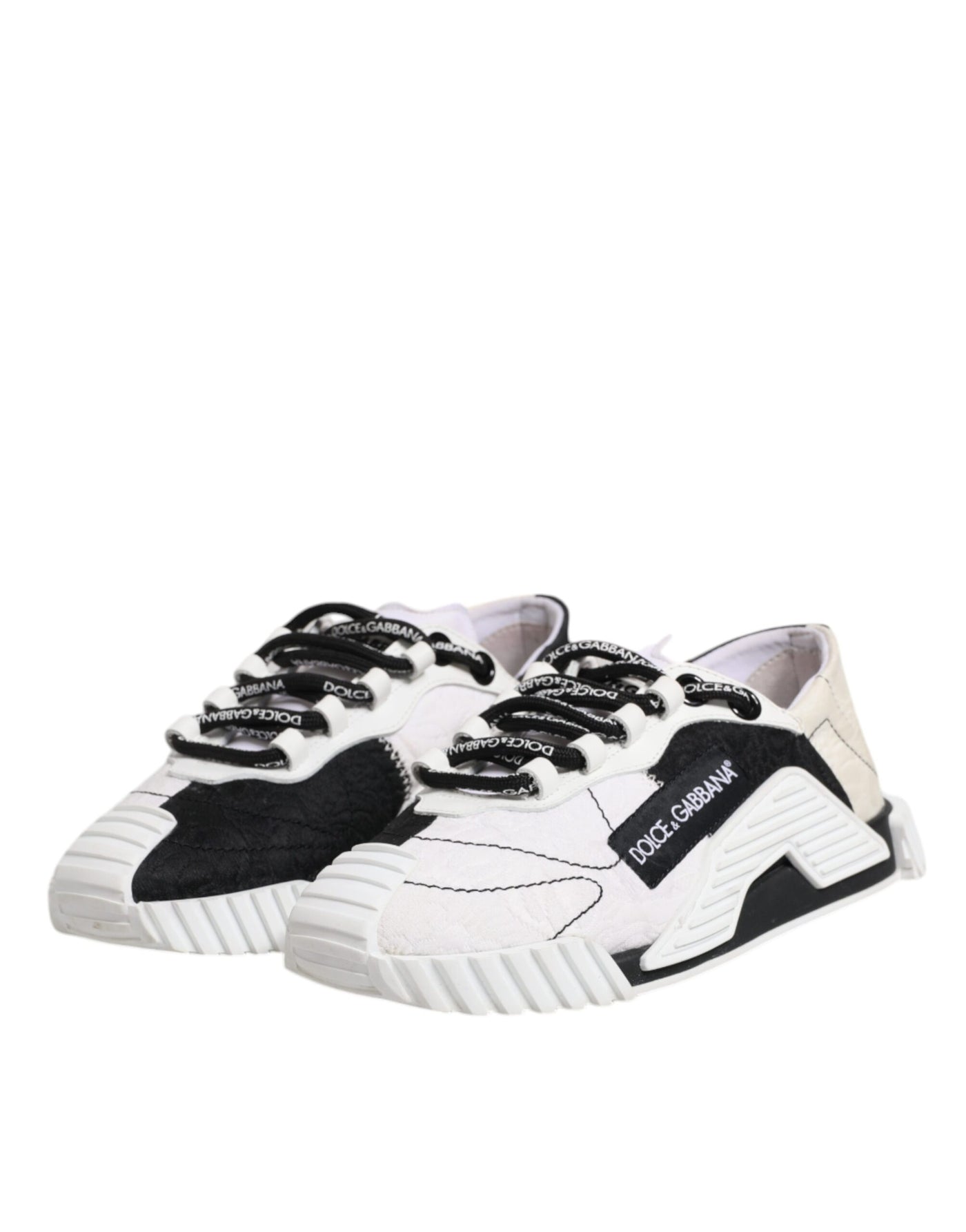Dolce & Gabbana Weiß Schwarz NS1 Low Top Turnschuhe Schuhe