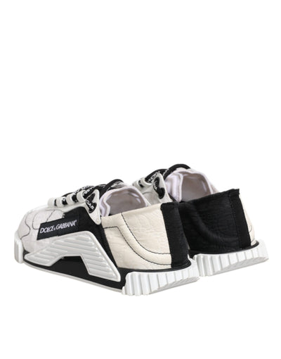 Dolce & Gabbana Weiß Schwarz NS1 Low Top Turnschuhe Schuhe