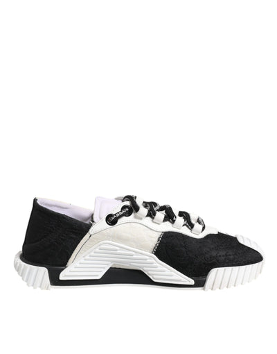 Dolce & Gabbana Weiß Schwarz NS1 Low Top Turnschuhe Schuhe