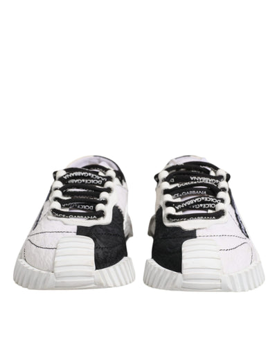 Dolce & Gabbana Weiß Schwarz NS1 Low Top Turnschuhe Schuhe