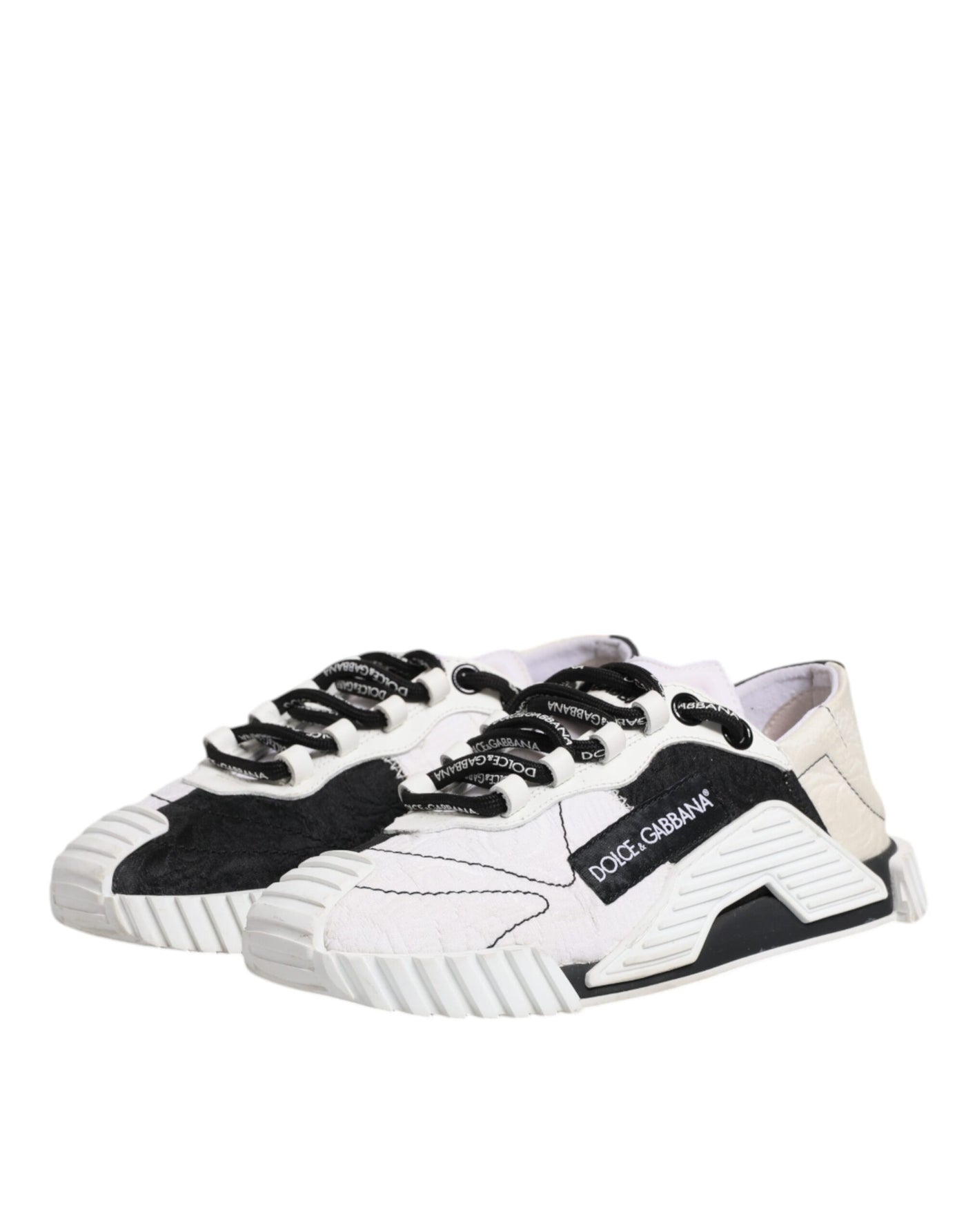 Dolce & Gabbana Weiß Schwarz NS1 Low Top Turnschuhe Schuhe