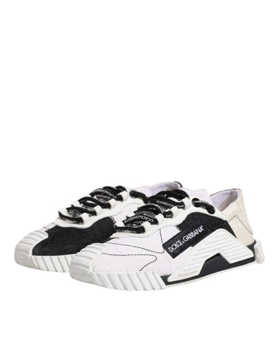 Dolce & Gabbana Weiß Schwarz NS1 Low Top Turnschuhe Schuhe