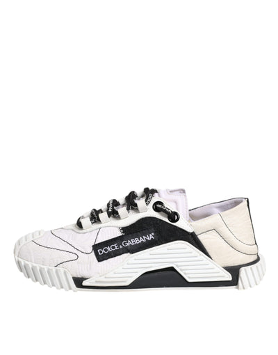 Dolce & Gabbana Weiß Schwarz NS1 Low Top Turnschuhe Schuhe
