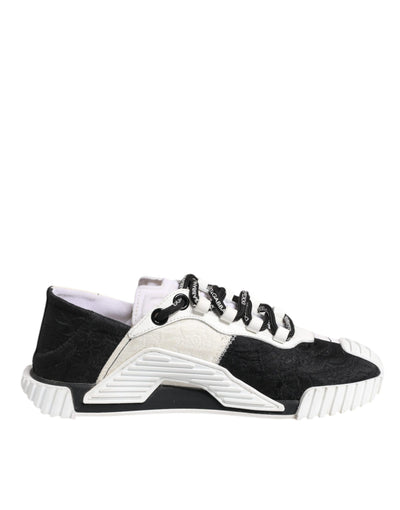 Dolce & Gabbana Weiß Schwarz NS1 Low Top Turnschuhe Schuhe