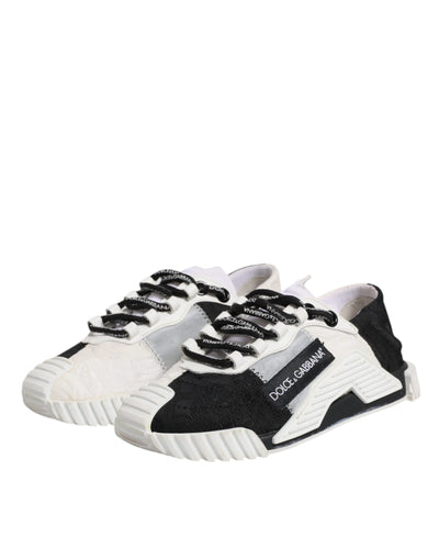 Dolce & Gabbana Weiß Schwarz NS1 Low Top Turnschuhe Schuhe