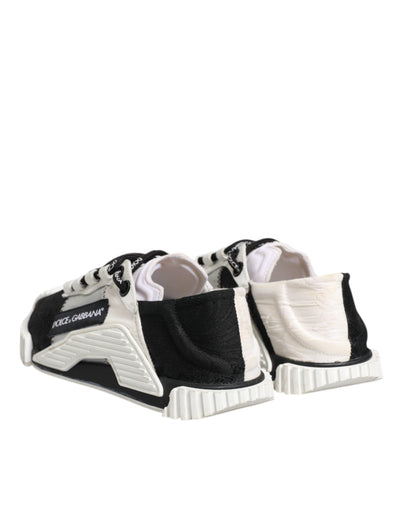 Dolce & Gabbana Weiß Schwarz NS1 Low Top Turnschuhe Schuhe
