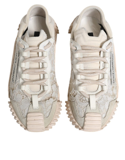 Dolce & Gabbana Weiß Spitze NS1 Low Top Sneaker Sportschuhe