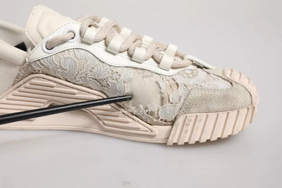 Dolce & Gabbana Weiß Spitze NS1 Low Top Sneaker Sportschuhe