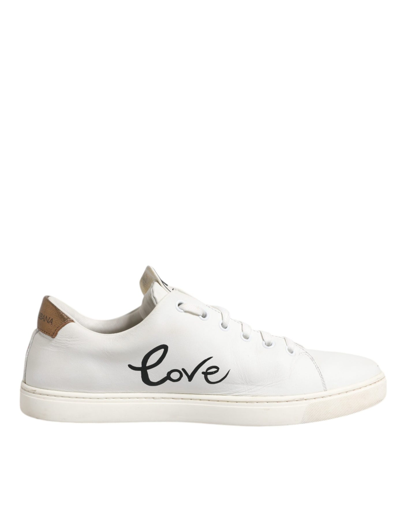 Dolce & Gabbana Weiß Leder Herz verschönert Turnschuhe Schuhe