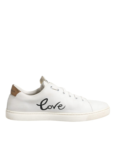 Dolce & Gabbana Weiß Leder Herz verschönert Turnschuhe Schuhe