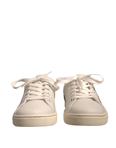 Dolce & Gabbana Weiß Wildleder Leder Low Top Turnschuhe Schuhe