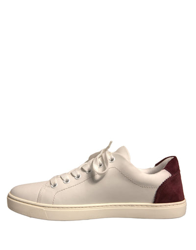 Dolce & Gabbana Weiß Wildleder Leder Low Top Turnschuhe Schuhe