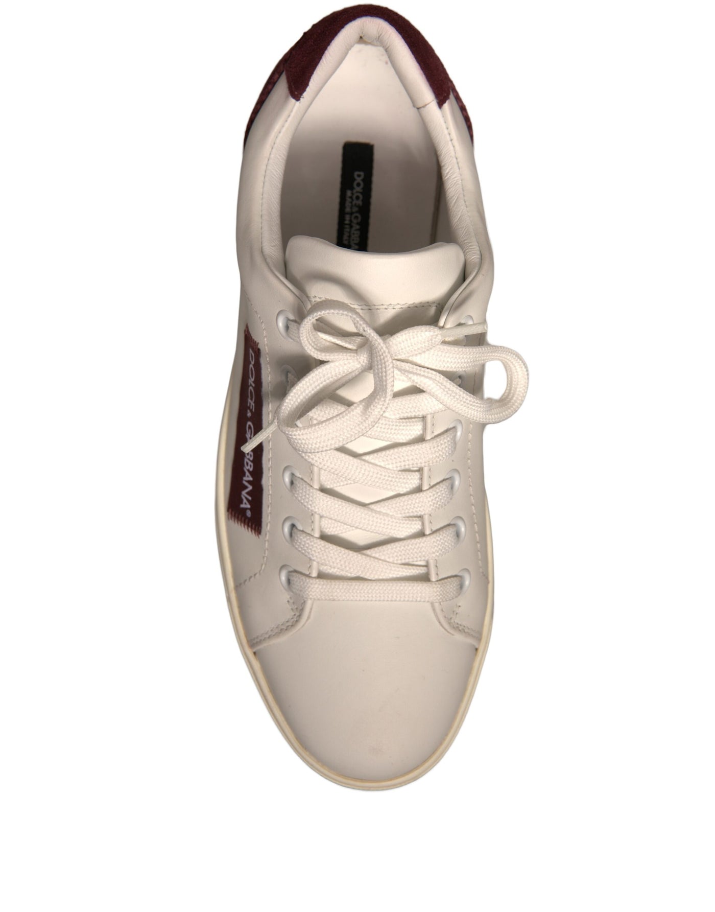 Dolce & Gabbana Weiß Wildleder Leder Low Top Turnschuhe Schuhe