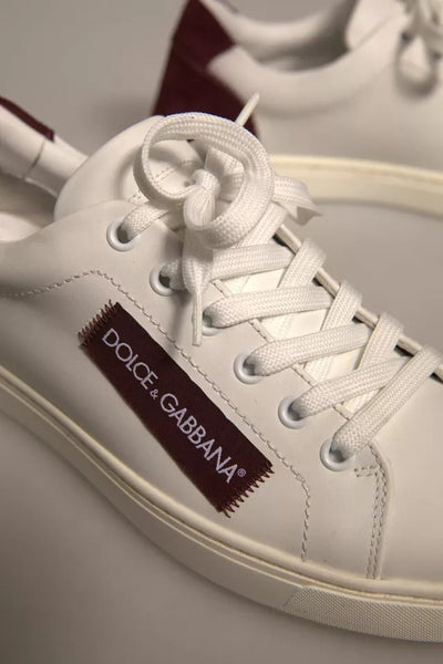 Dolce & Gabbana Weiß Wildleder Leder Low Top Turnschuhe Schuhe