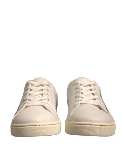 Dolce & Gabbana Weiß Wildleder Leder Low Top Turnschuhe Schuhe