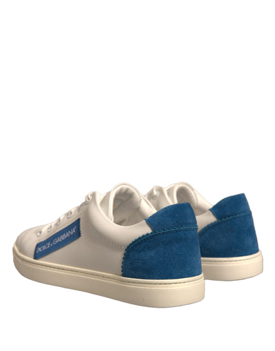 Dolce & Gabbana Weiß Wildleder Leder Low Top Turnschuhe Schuhe