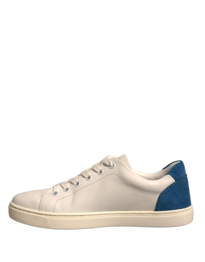 Dolce & Gabbana Weiß Wildleder Leder Low Top Turnschuhe Schuhe