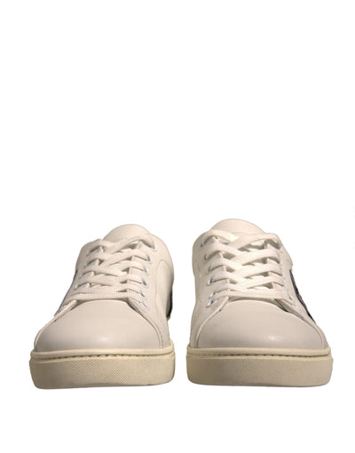 Dolce & Gabbana Weiß Wildleder Leder Low Top Turnschuhe Schuhe