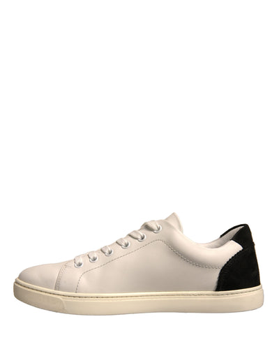 Dolce & Gabbana Weiß Wildleder Leder Low Top Turnschuhe Schuhe