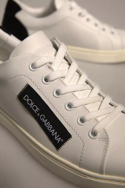 Dolce & Gabbana Weiß Wildleder Leder Low Top Turnschuhe Schuhe