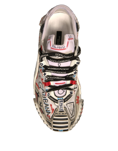 Dolce & Gabbana Multicolor Wildleder Stoff NS1 Turnschuhe Schuhe